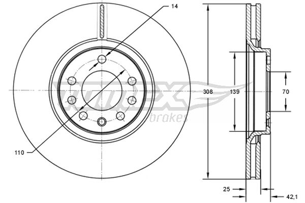 Brzdový kotúč TOMEX Brakes